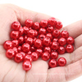 Perles en plastique rouges rondes de trou de vente directe d&#39;usine perle pour l&#39;art d&#39;ongle